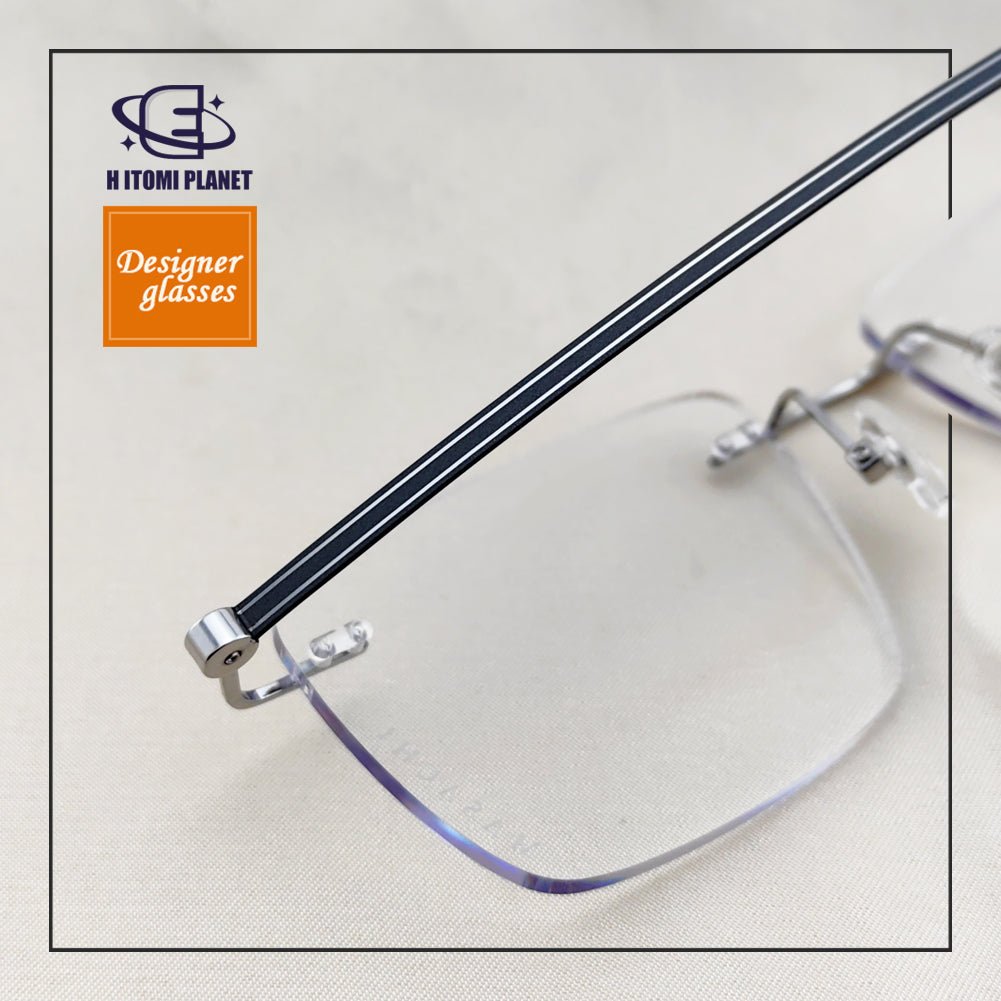 Unisex Business Rimless Glasses - Pure Japanese Titanium Frame - EO - 7661 - HP eyeglasses