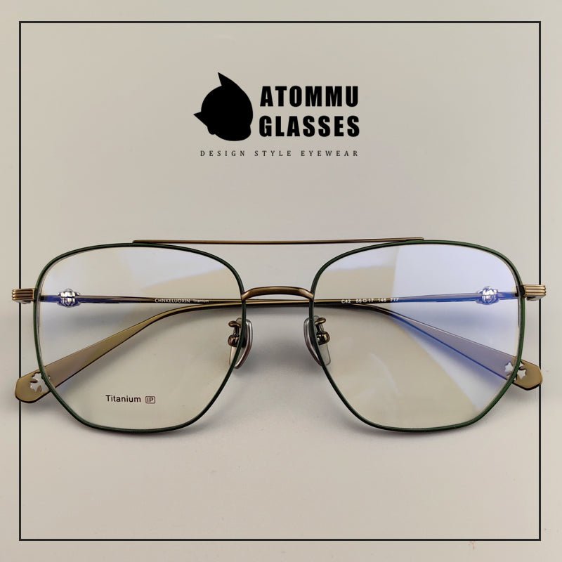 Vintage Aviator Optical Frames: Retro Eyeglasses with Unique Cross Logo Design - EO - 717 - HP eyeglasses