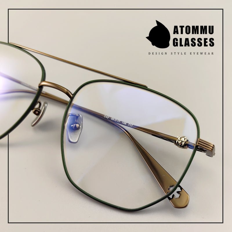 Vintage Aviator Optical Frames: Retro Eyeglasses with Unique Cross Logo Design - EO - 717 - HP eyeglasses