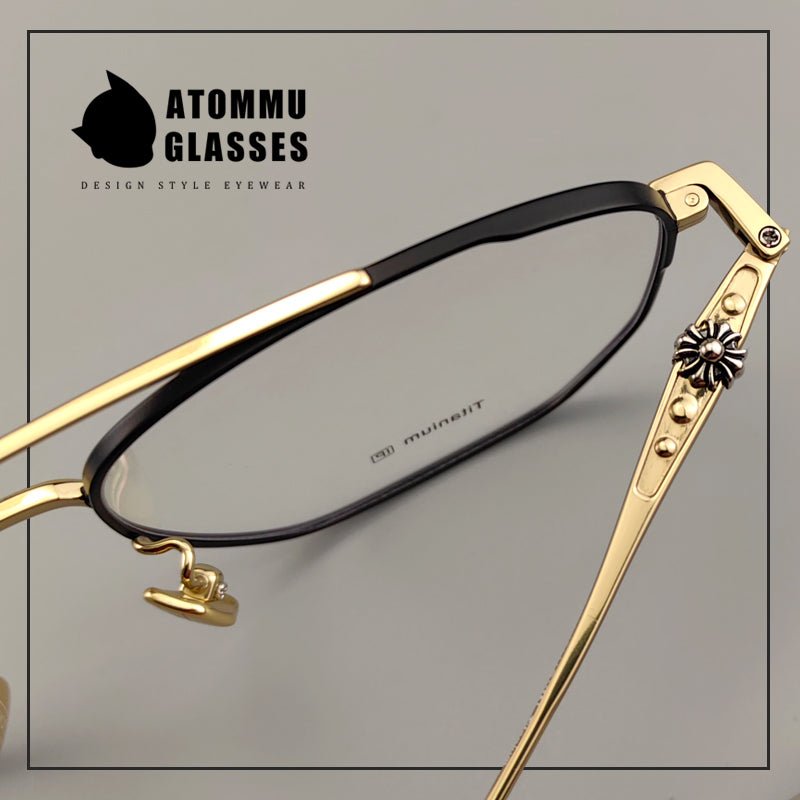 Vintage Aviator Optical Frames: Retro Eyeglasses with Unique Cross Logo Design - EO - 717 - HP eyeglasses