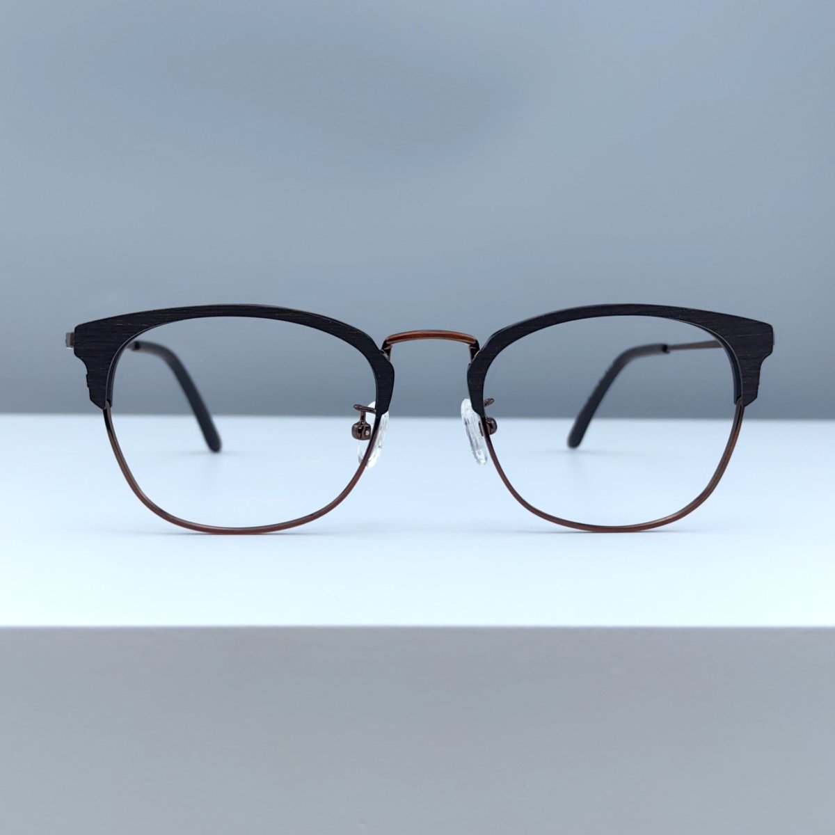 Wooden & Pure Titanium Browline Eyeglasses EO - 8106 - HP eyeglasses