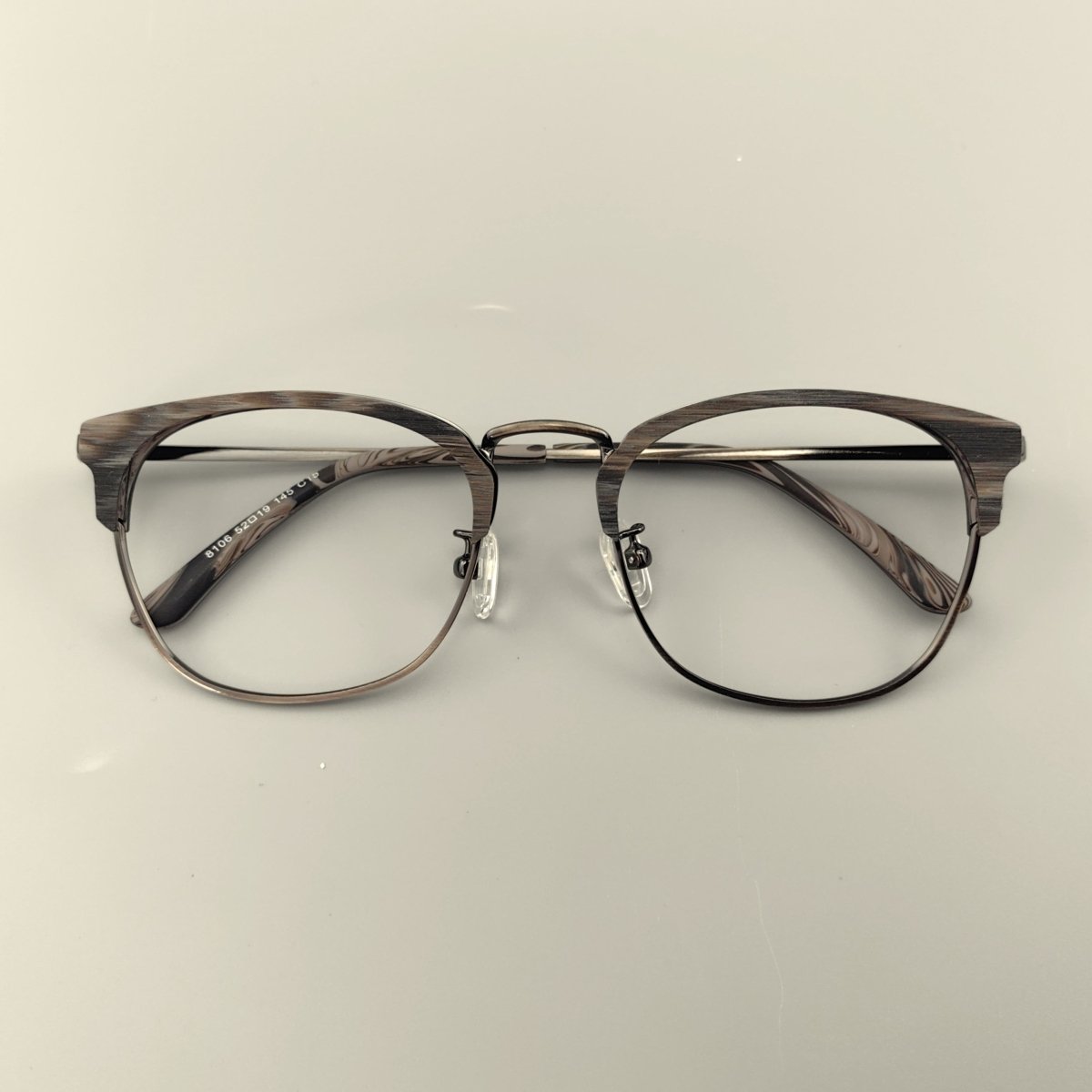 Wooden & Pure Titanium Browline Eyeglasses EO - 8106 - HP eyeglasses