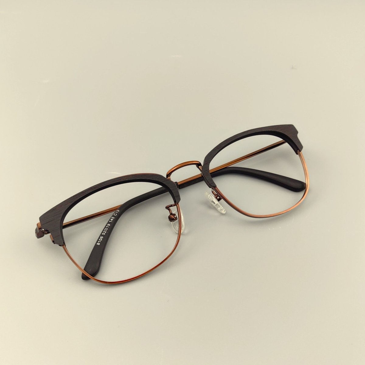 Wooden & Pure Titanium Browline Eyeglasses EO - 8106 - HP eyeglasses