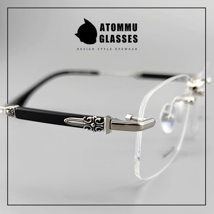 Frameless EyeGlasses for Business | Titanium and Acetate Blend Frame - EO-699